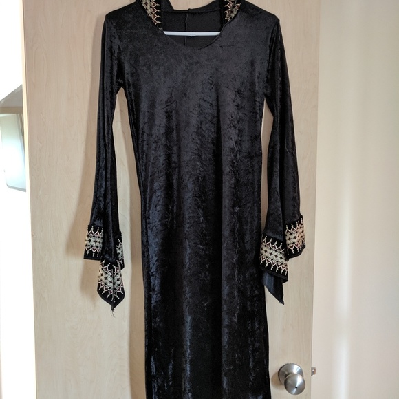 Halloween / Renaissance Faire Velvet Bell Sleeves Dress Cloak - Picture 3 of 6